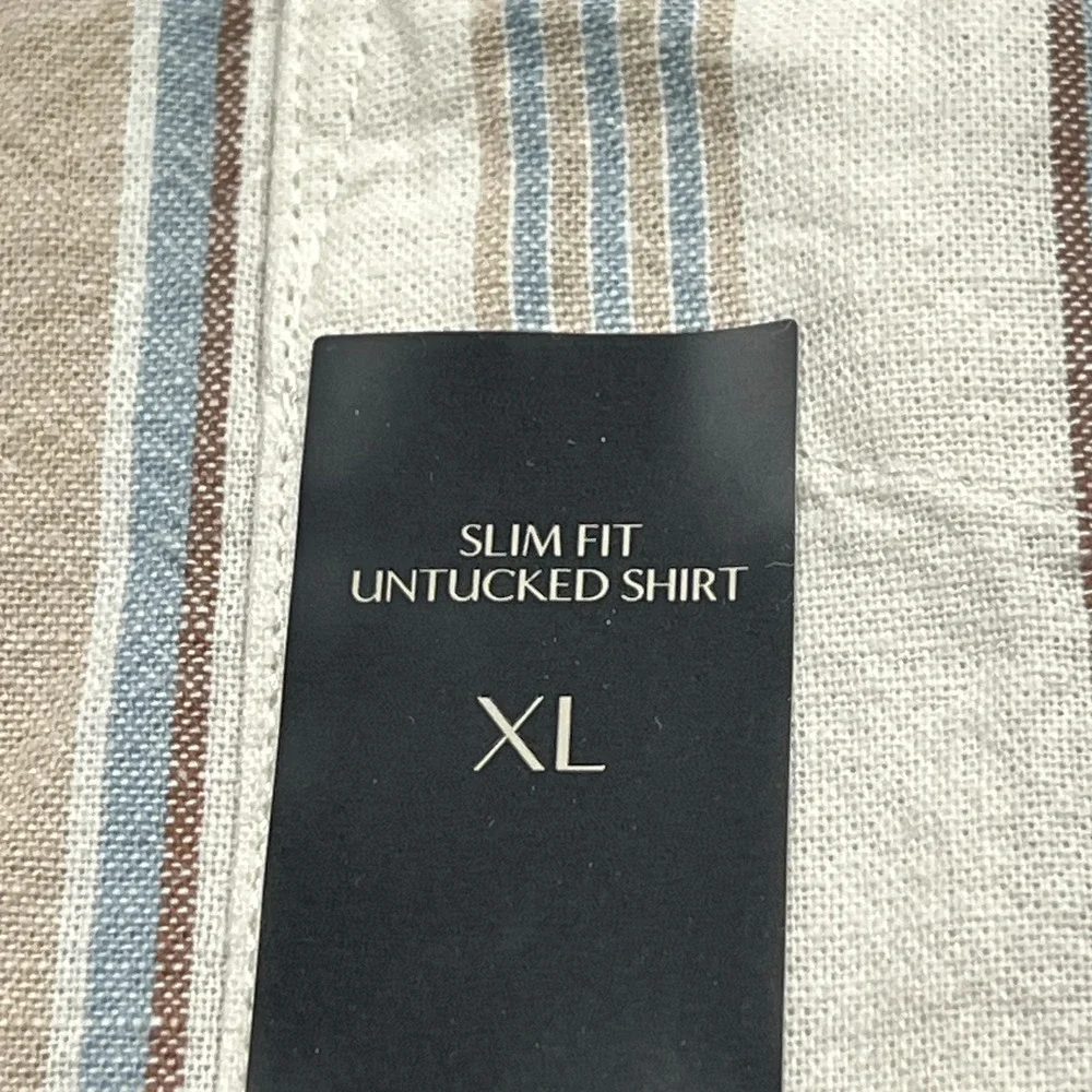 NEW Banana Republic Oxford Shirt Mens XL Striped Slim Untucked Fit Button Up